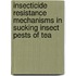 Insecticide Resistance Mechanisms in Sucking Insect Pests of Tea