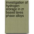 Investigation Of Hydrogen Storage In Zr Based Laves Phase Alloys