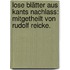 Lose Blätter aus Kants Nachlass: Mitgetheilt von Rudolf Reicke.