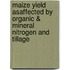 Maize Yield Asaffected By Organic & Mineral Nitrogen And Tillage