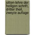 Sitten-Lehre der Heiligen Schrift, dritter Theil, zweyte Auflage