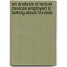 An Analysis Of Lexical Devices Employed In Talking About Hiv/aids by Clemenciana Mukenge