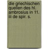 Die Griechischen Quellen Des Hl. Ambrosius In 11. Iii De Spir. S. door Schermann Theodor