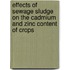 Effects of Sewage Sludge on the Cadmium and Zinc Content of Crops