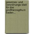 Gesetzes- Und Verordnungs-blatt Für Das Großherzogthum Baden...