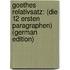 Goethes Relativsatz: (Die 12 Ersten Paragraphen) (German Edition)
