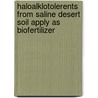 Haloalklotolerents From Saline Desert Soil Apply As Biofertilizer door Rajesh Patel