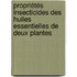 Propriétés insecticides des huiles essentielles de deux plantes