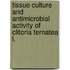 Tissue Culture And Antimicrobial Activity Of Clitoria Ternatea L.