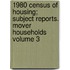 1980 Census of Housing; Subject Reports. Mover Households Volume 3