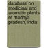 Database On Medicinal And Aromatic Plants Of Madhya Pradesh, India
