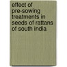 Effect of Pre-sowing Treatments in Seeds of Rattans of South India door Jisha Divakaran