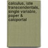 Calculus, Late Transcendentals, Single Variable, Paper & Calcportal