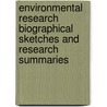 Environmental Research Biographical Sketches And Research Summaries by Mikolai F. Dolukhanov