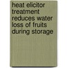 Heat elicitor treatment reduces water loss of fruits during storage by Dr. Mohammad Safdar Baloch