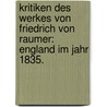 Kritiken des Werkes von Friedrich von Raumer: England im Jahr 1835. door Onbekend