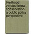 Livelihood Versus Forest Conservation - A Public Policy Perspective