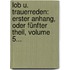 Lob U. Trauerreden: Erster Anhang, Oder Fünfter Theil, Volume 5...