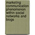 Marketing Communication Phenomenon Within Social Networks And Blogs