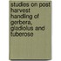 Studies On Post Harvest Handling Of Gerbera, Gladiolus And Tuberose