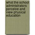 What the School Administrators Perceive and View Physical Education