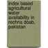 Index Based Agricultural Water Availability in Rechna Doab, Pakistan