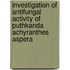 Investigation of Antifungal Activity of Puthkanda Achyranthes Aspera