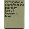 Investigation of attachment line boundary layers in hypersonic flows door Dr.D. Surah