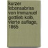 Kurzer Lebensabriss von Immanuel Gottlieb Kolb, Vierte Auflage, 1865