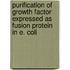 Purification of growth factor expressed as fusion protein in E. coli