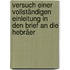 Versuch einer vollständigen Einleitung in den Brief an die Hebräer