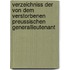 Verzeichniss der von dem verstorbenen preussischen generallieutenant