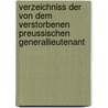 Verzeichniss der von dem verstorbenen preussischen generallieutenant door Radowitz