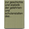 Zur Geschichte und Statistik der Gelehrten- und Schulanstalten des . by Valdemars Krisjanis