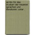 Archiv für das Studium der neueren Sprachen und Literaturen: Unter .