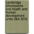 Cambridge Checkpoints Vce Health And Human Development Units 3&4 2012