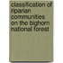 Classification of Riparian Communities on the Bighorn National Forest