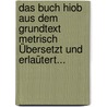 Das Buch Hiob Aus Dem Grundtext Metrisch Übersetzt Und Erlaütert... door Johann Rudolf Schärer