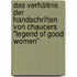 Das Verhältnis der Handschriften von Chaucers "Legend of good women"