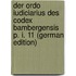 Der Ordo Iudiciarius Des Codex Bambergensis P. I. 11 (German Edition)