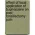 Effect of Local Application of Bupivacaine on Post Tonsillectomy Pain