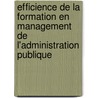 Efficience de la formation en Management de l'Administration Publique door Ilham Ahmed Hagui