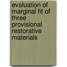 Evaluation of marginal fit of three provisional restorative materials door Naeem Ahmad