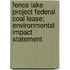 Fence Lake Project Federal Coal Lease; Environmental Impact Statement