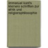 Immanuel Kant's kleinere schriften zur ethik und religionsphilosophie