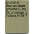Journal of Thomas Dean (Volume 6, No. 2); a Voyage to Indiana in 1817