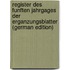 Register Des Funften Jahrgages Der Erganzungsblatter (German Edition)