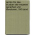 Archiv Für Das Studium Der Neueren Sprachen Und Literaturen, 100 Band