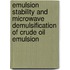 Emulsion Stability and Microwave Demulsification of Crude Oil Emulsion