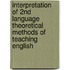 Interpretation of 2nd Language Theoretical Methods of Teaching English
